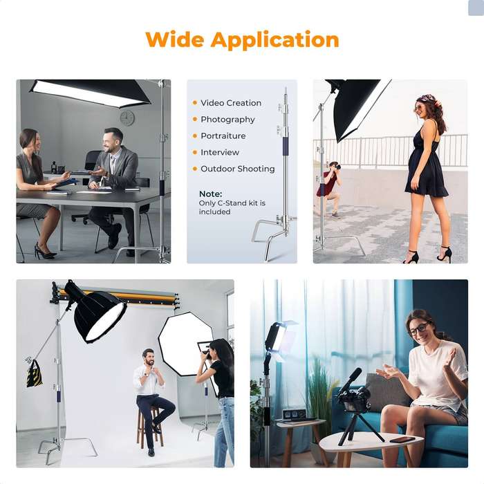 KF34.037 | K&F C-Stand with Adjustable Boom Arm and 2 Knuckles