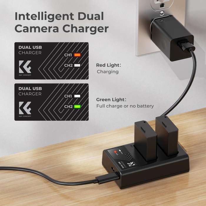 KF28.0028 | K&F Battery Kit with 2 Canon LP-E10 Batteries and a Dual Charger