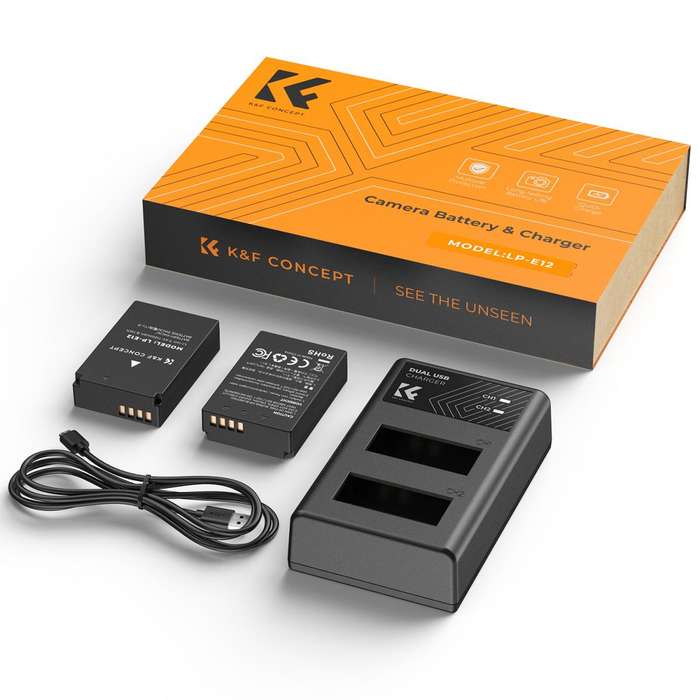 KF28.0029 | K&F Battery Kit with 2 Canon LP-E12 Batteries and a Dual Charger