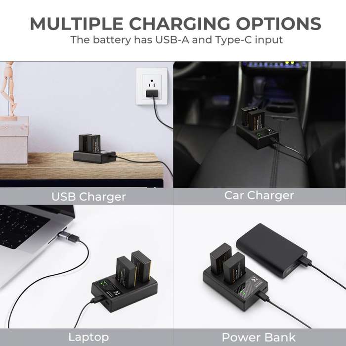 KF28.0014 | K&F Battery Kit with 2 Canon LP-E17 Batteries and a Dual Charger