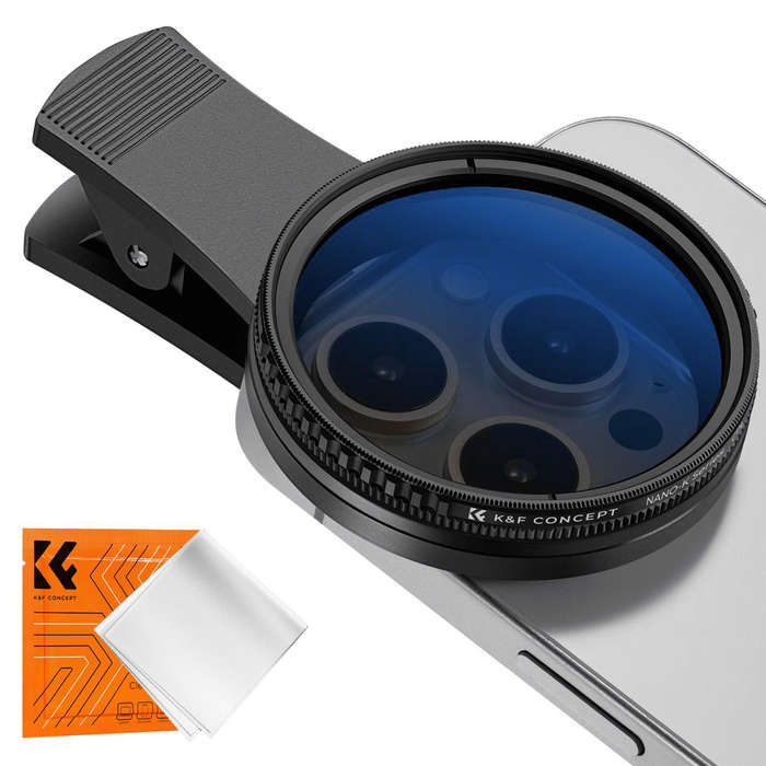 KF01.2639 | K&F Clip-On Variable ND2-400 Filter for any Mobile Phones