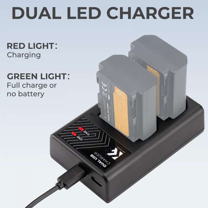 KF28.0010 | K&F Dual Charger for Sony NP-FZ100 Batteries