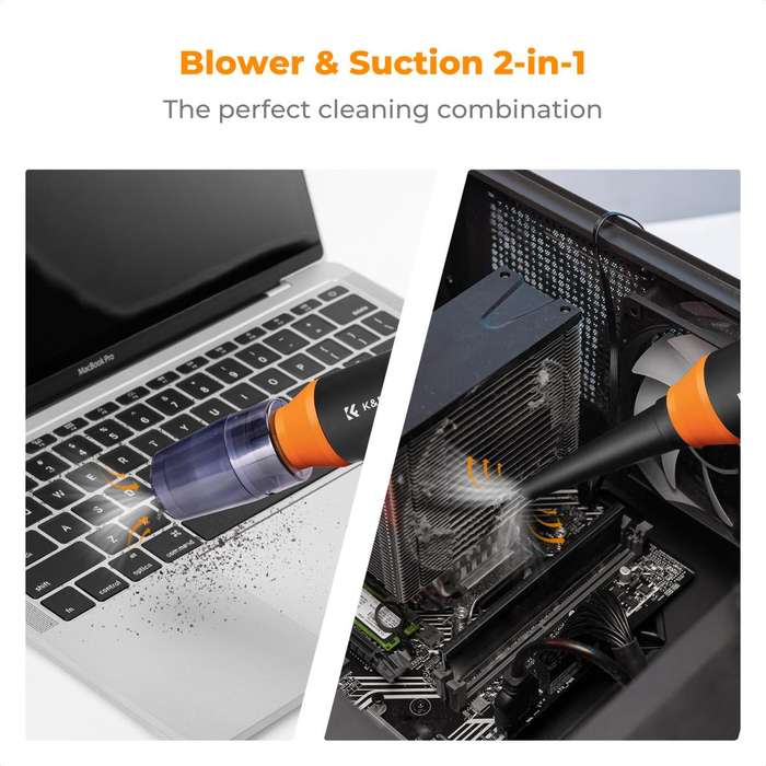SKU.2318 | K&F Electric Air Blower and Vacuum with 6 Cleaning Nozzles