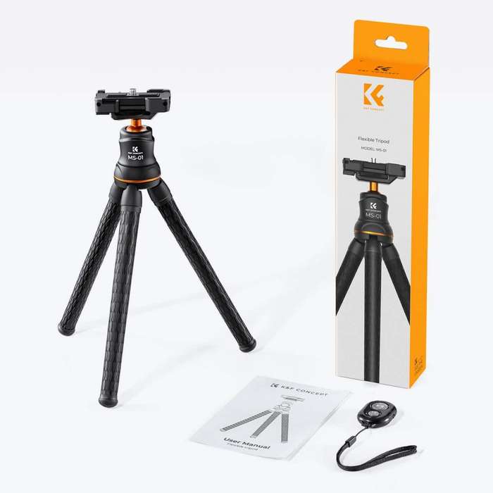 KF09.129 | K&F Flexible Mini Tripod with Bendable Legs and Bluetooth Remote