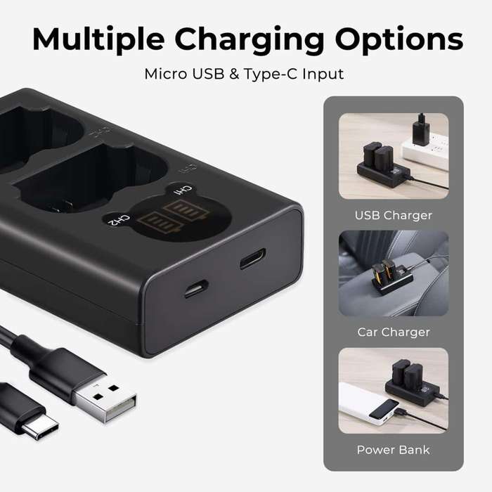 KF28.0018 | K&F Battery Kit with 2 Fuji NP-W235 Batteries and a Dual Charger