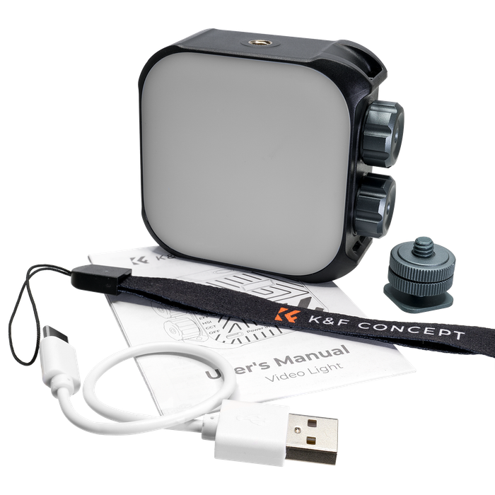 K&F Mini Bi-Colour LED Video Light with Built-in Battery (Black) | KF34.035