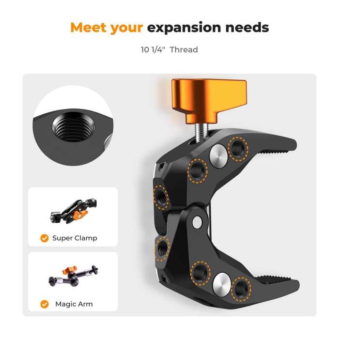 KF31.081 | K&F Mini Super Clamp Ms15 with a Jaw Opening of 60mm
