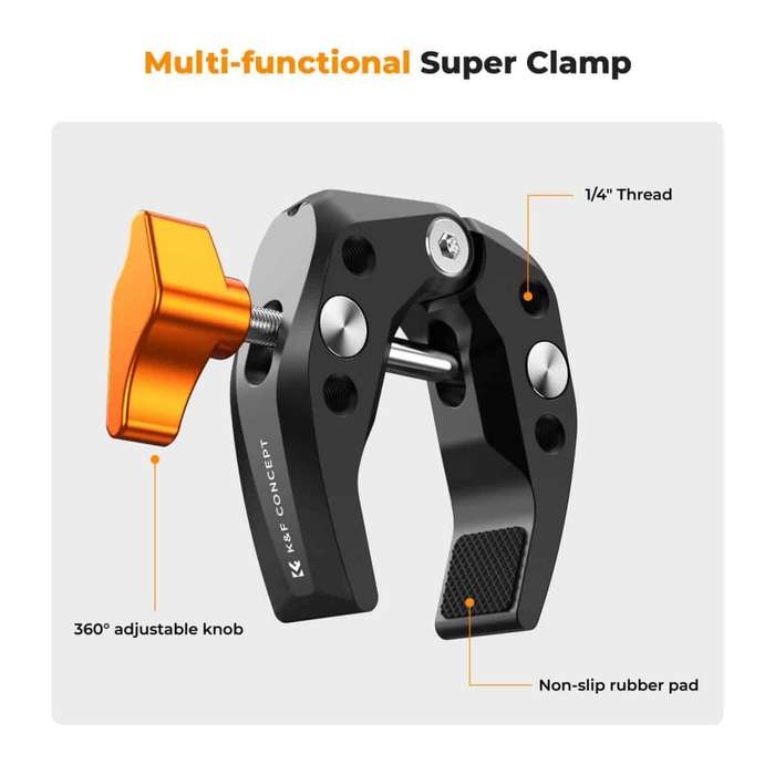 KF31.081 | K&F Mini Super Clamp Ms15 with a Jaw Opening of 60mm