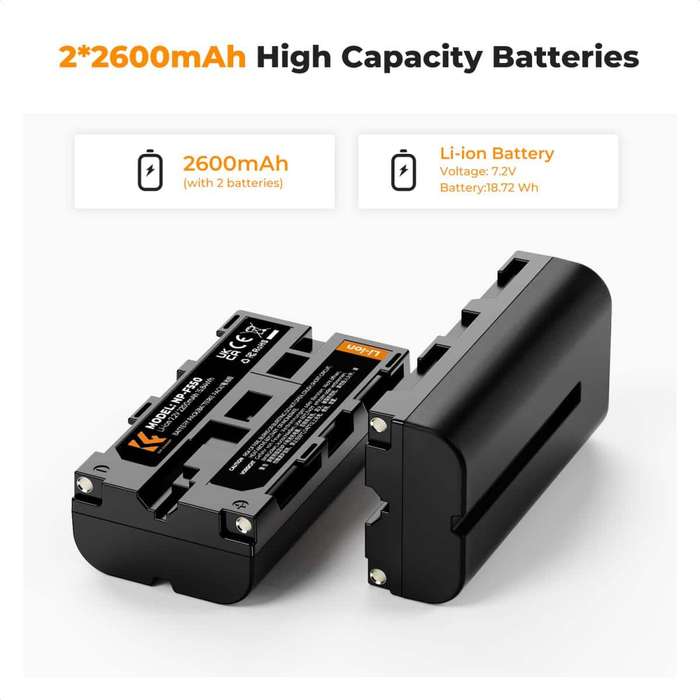KF28.0046 | K&F Battery Kit with 2 Sony NP-F550 Batteries and a Dual Charger