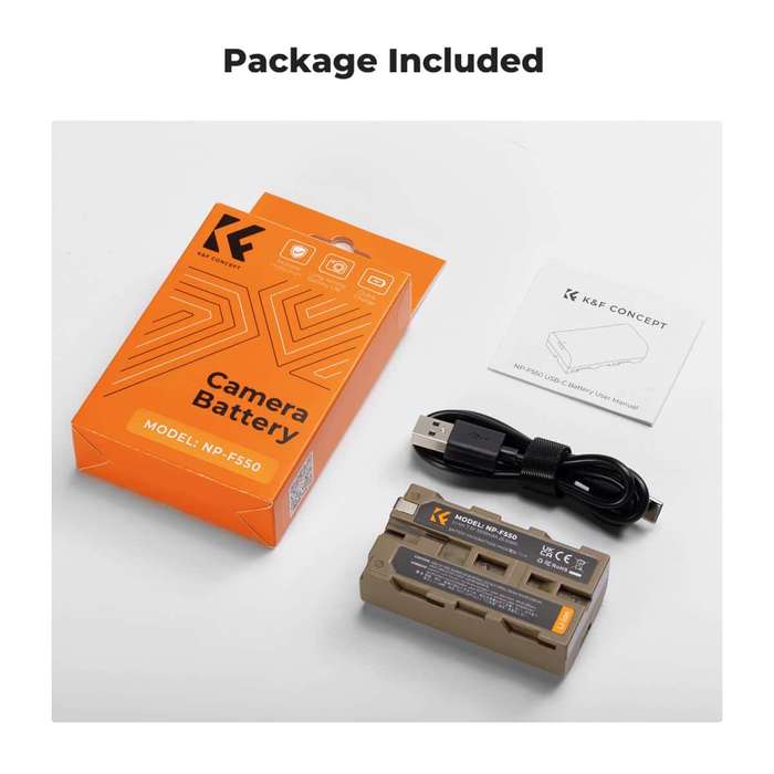 KF28.0035 | K&F NP-F550 Camera Battery for Sony with USB-C Charging Port