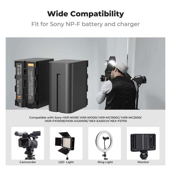 KF28.0047 | K&F Battery Kit with 2 Sony NP-F970 Batteries and a Dual Charger