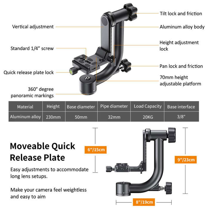 KF31.033 | K&F Gimbal Head