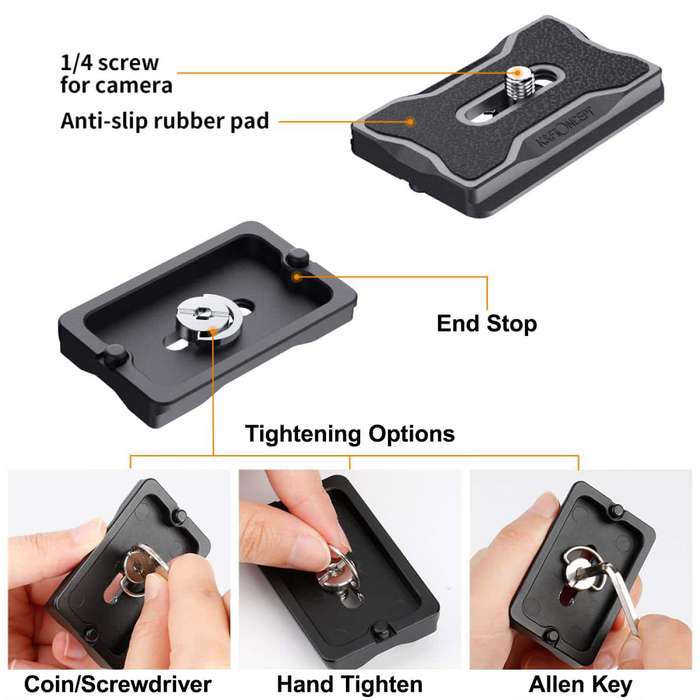 KF31.030X2QRP | K&F 2X Quick Release Plates for Camera to Tripod Mounting