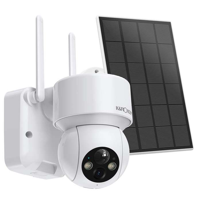 KF50.0001 | K&F Wireless Outdoor Security Camera with PTZ Motorized Head & Solar Panel
