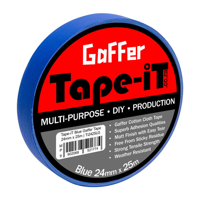 Tape-iT 3 Pack of Blue Gaffer Tape Roll 24mm x 25m | Ti2425LG3