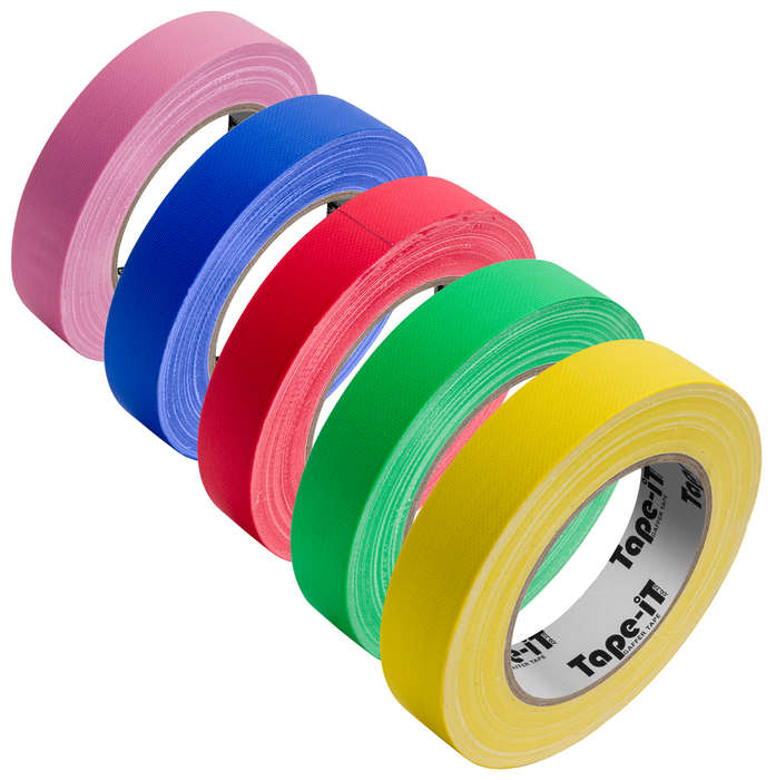 Tape-iT 5 Pack with 5 Colours of 1inch Gaffer Tape 24mm x 25m | Ti2425CPG