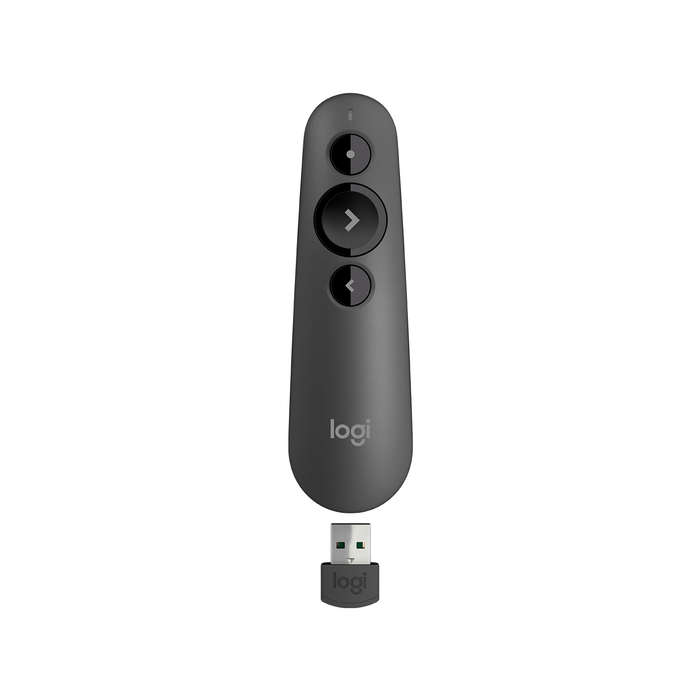 LOGITECH R500S RED LASER PRESENTATION REMOTE WITH WIRELESS MINI RECEIVER SIMPLE THREE-BUTTON DESI...