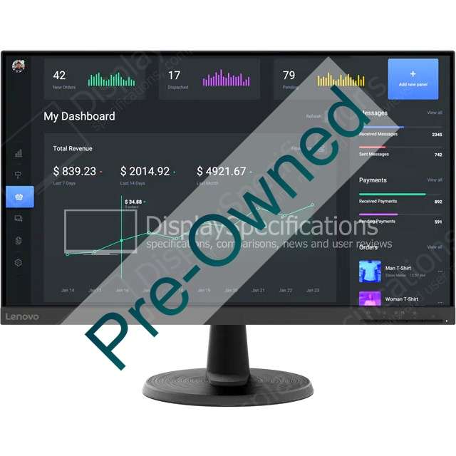 CPO LENOVO C24-40 23.8IN FHD MONITOR (VA PANEL, 60HZ, 4MS, HDMI, VGA, 3-SIDE BORDERLESS) - TILT S...