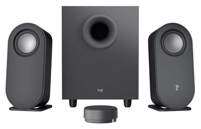 LOGITECH Z407 BLUETOOTH COMPUTER SPEAKERS WITH SUBWOOFER GRAPHITE. 80W PEAK, DSP SOUND, WIRELESS ...