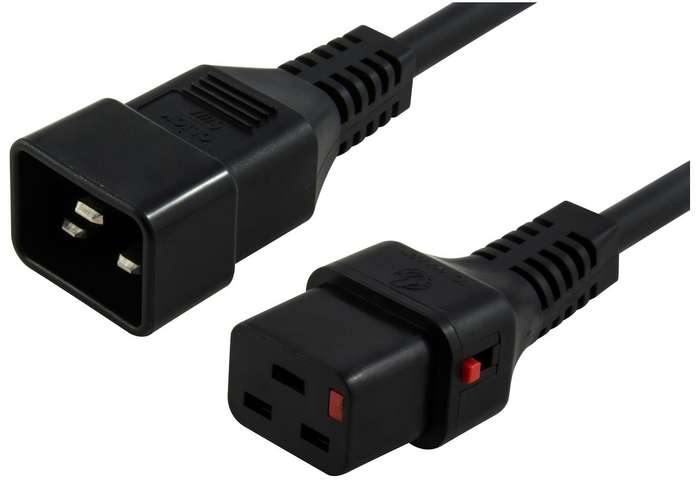 2M C19 F TO C20 M LOCKABLE POWER CABLE RED