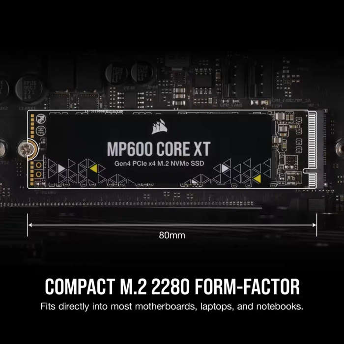 Corsair MP600 CORE XT 4TB NVMe PCIe M.2 SSD; Read Up To 5000MB/s; Write up to 4400MB/s