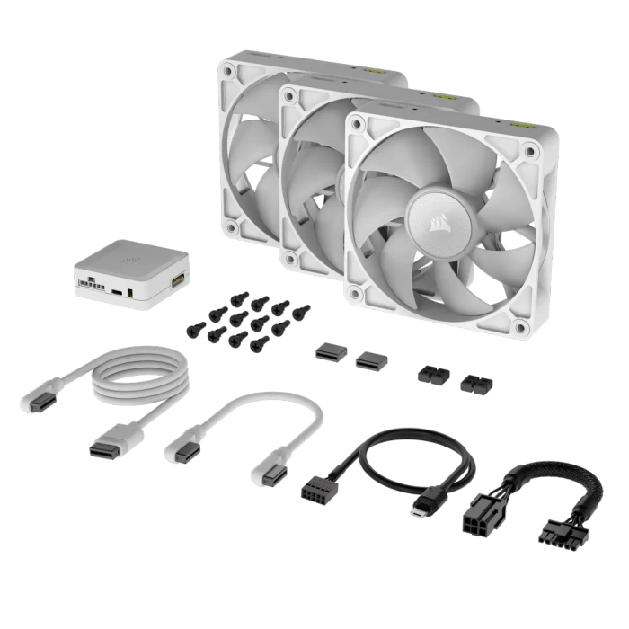 Corsair RX RGB Series; iCUE LINK RX120 RGB White; 120mm Fan; Triple Pack