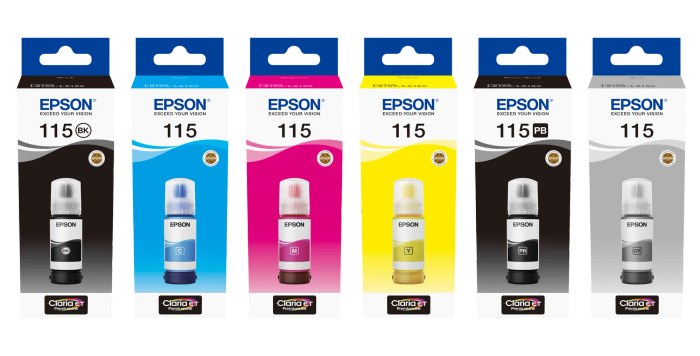 Epson 115 EcoTank Yellow ink bottle (70 ml). 6200 pages @ 5% coverage