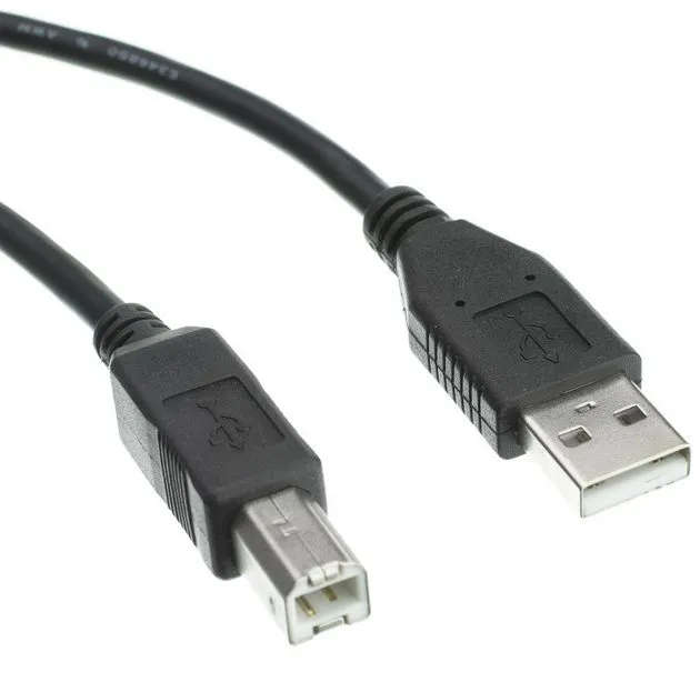 USB 1.8m printer cable A Male + B M; Black / blue