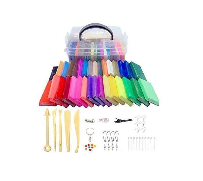 Oven Bake Polymer Clay with Storage Box  32 Colors