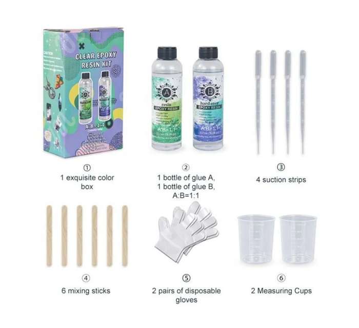 Resin Epoxy and Hardener kit  237 ml Each
