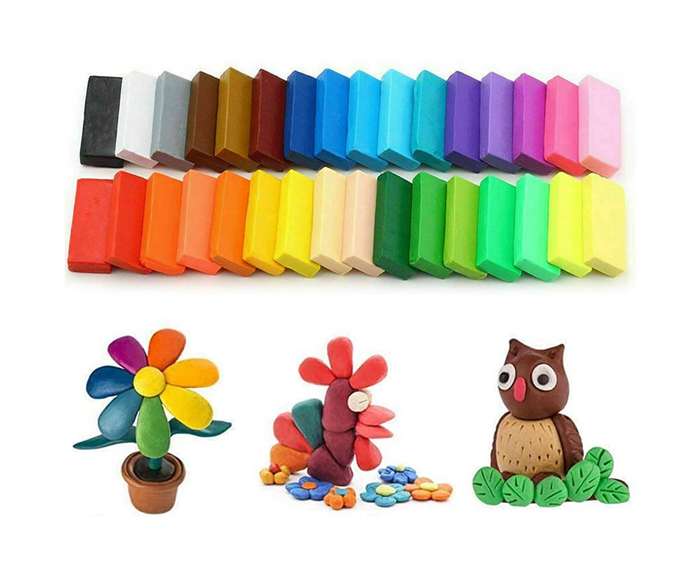 Oven Bake Polymer Clay with Storage Box  32 Colors