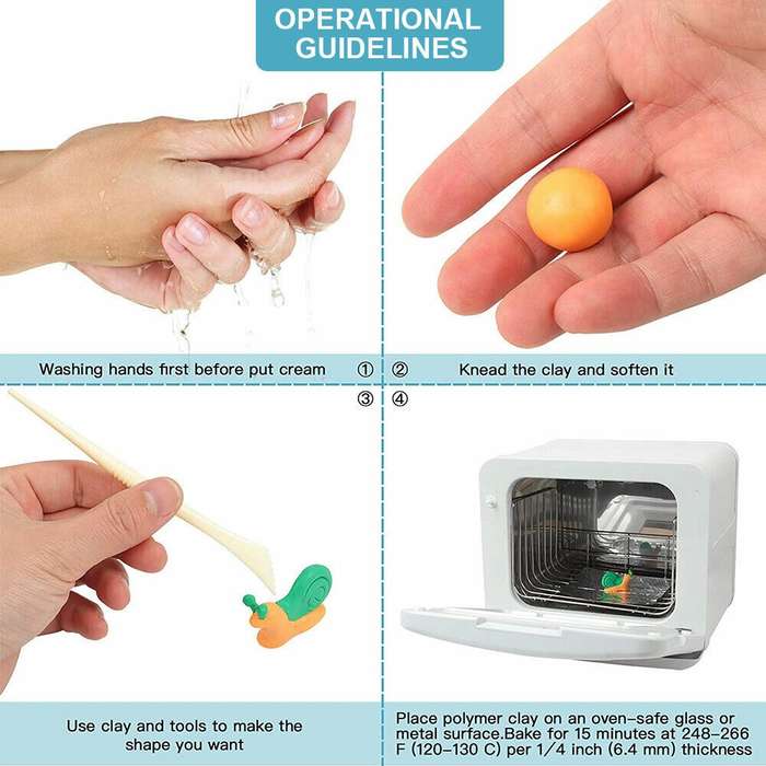 Oven Bake Polymer Clay with Storage Box  32 Colors