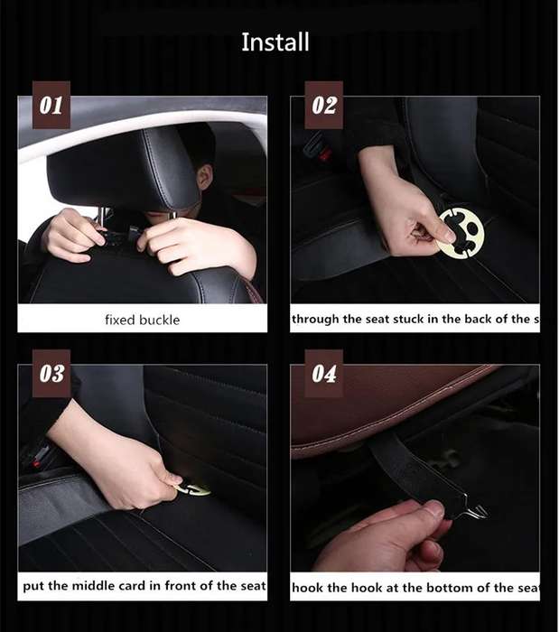 Car Seat Organiser with Folding Table  Black
