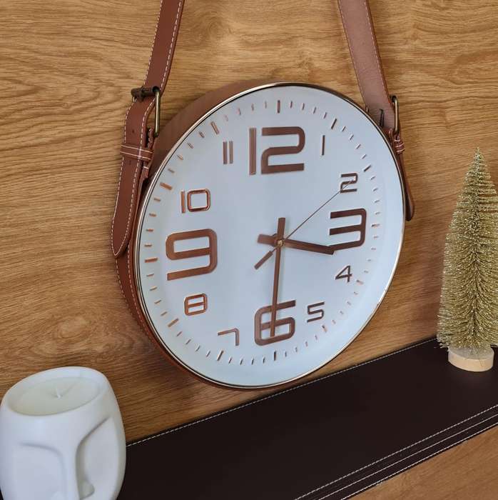 Wall Clock with Vintage Style Strap - 30CM