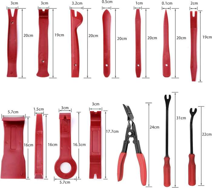 Window and Panel Removal Kit Red - 20 Piece