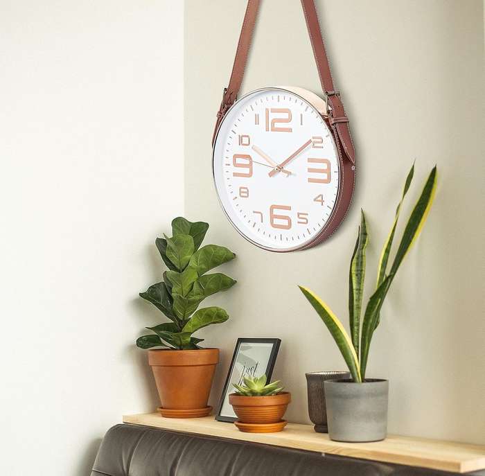Wall Clock with Vintage Style Strap - 30CM