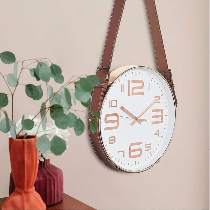 Wall Clock with Vintage Style Strap - 30CM