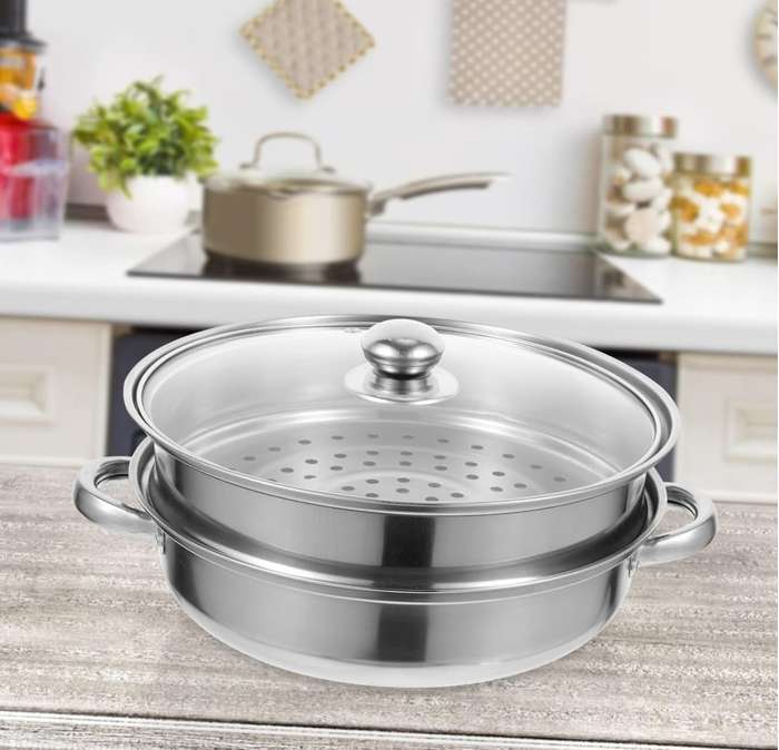 Steam Pot with Glass Lid - 28CM