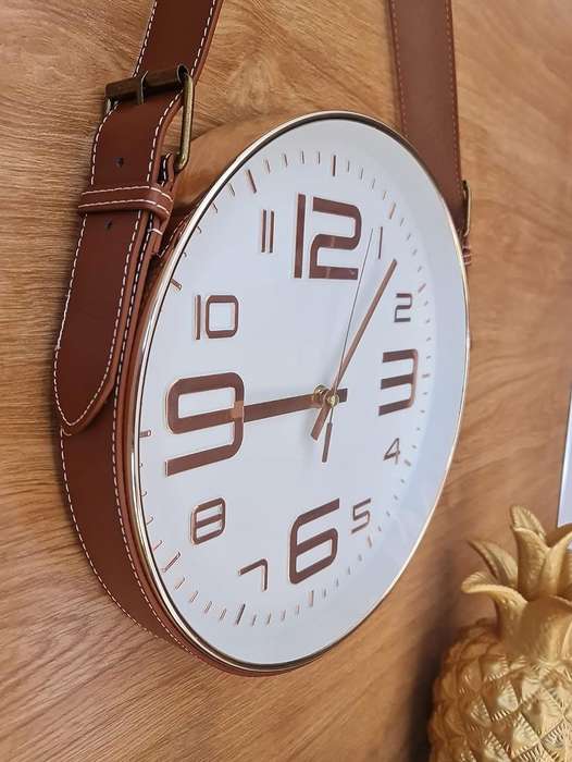 Wall Clock with Vintage Style Strap - 30CM