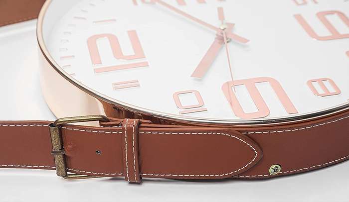 Wall Clock with Vintage Style Strap - 30CM