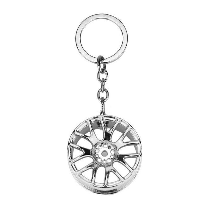 Wheel Rim Key Chain - Silver