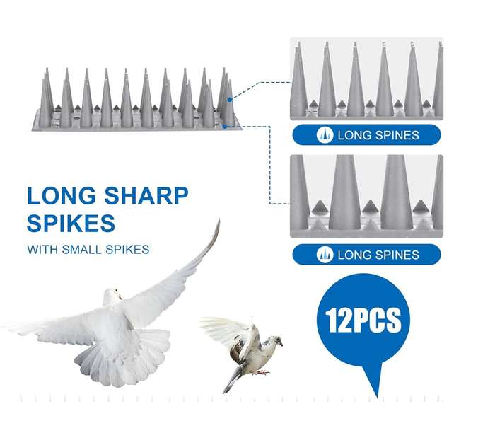 Bird and Pest Spikes - Set of 12 - Grey