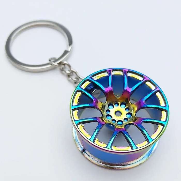 Wheel Rim Key Chain - Rainbow