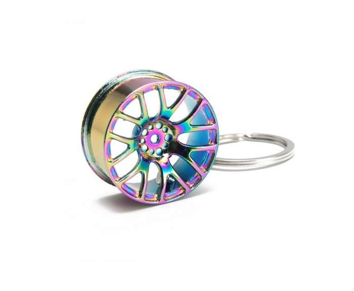 Wheel Rim Key Chain - Rainbow