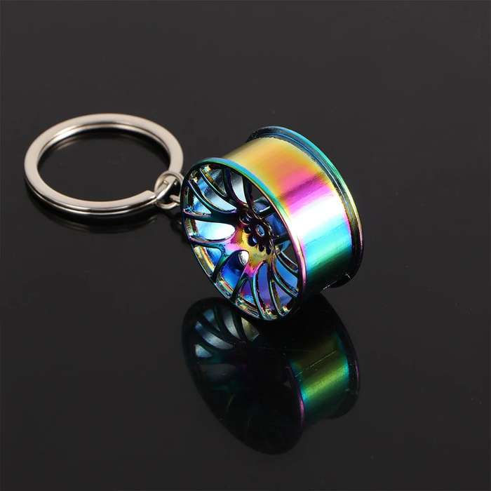 Wheel Rim Key Chain - Rainbow