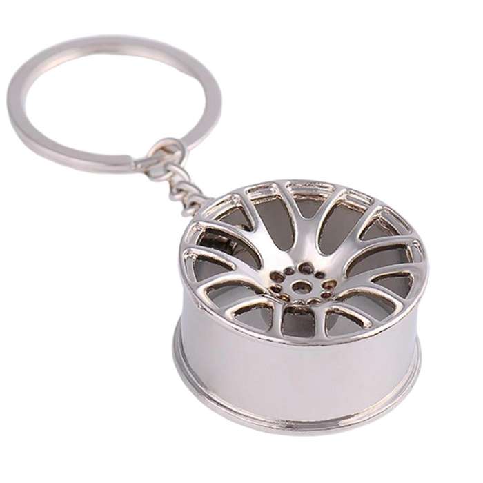 Wheel Rim Key Chain - Silver
