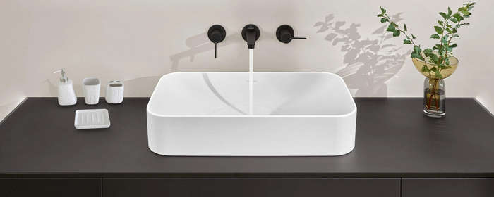 Ceramic Bathroom Set - White - 4 Piece