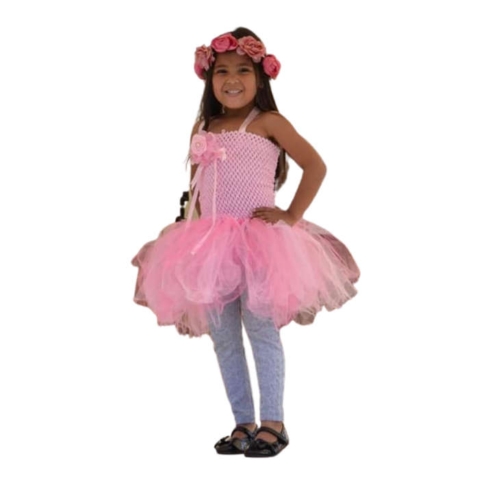 Girls Tutu Dress - Red and Yellow - 5-8y - 55cm