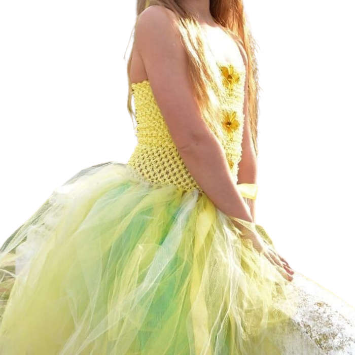 Girls Tutu Dress - Red and Yellow - 5-8y - 55cm