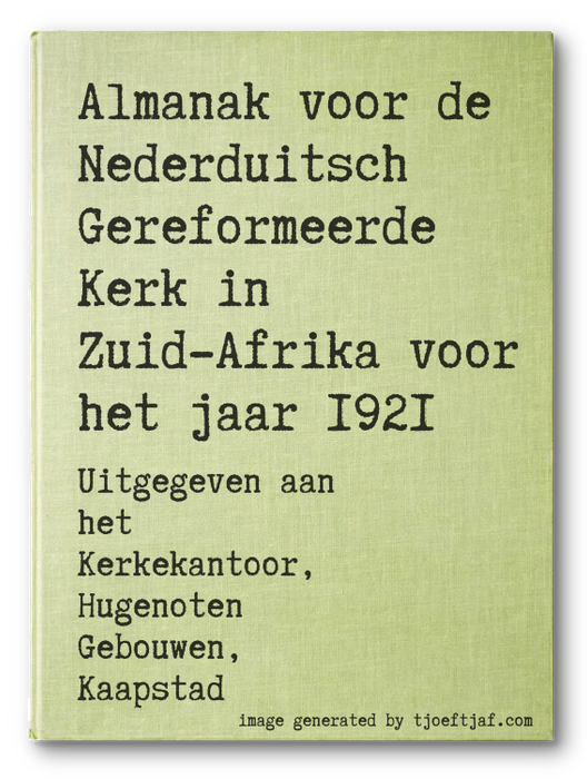 Almanak voor de Nederduitsch Gereformeerde Kerk in Zuid-Afrika voor het jaar 1921